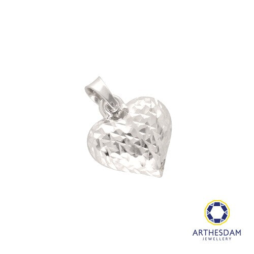 Arthesdam Jewellery 916 White Gold Faceted Heart Pendant