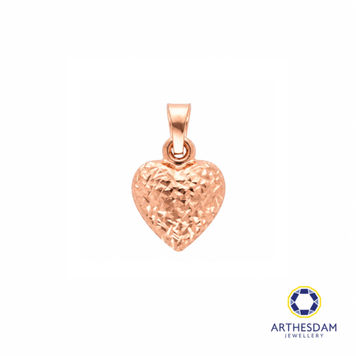 Arthesdam Jewellery 916 Rose Gold Double-Sided Heart Pendant
