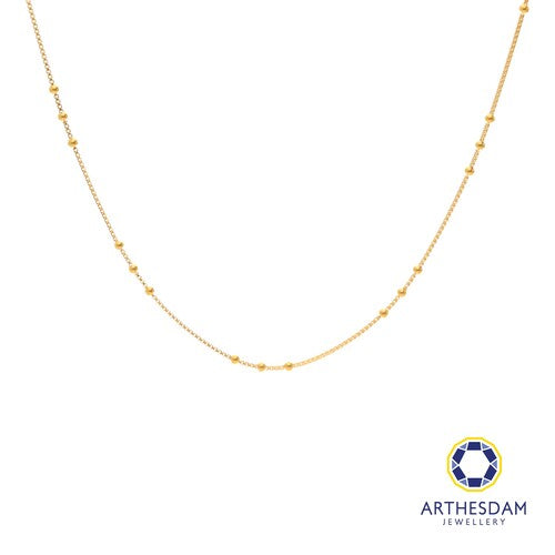 Arthesdam Jewellery 916 Gold Triple Ball Small Box Chain