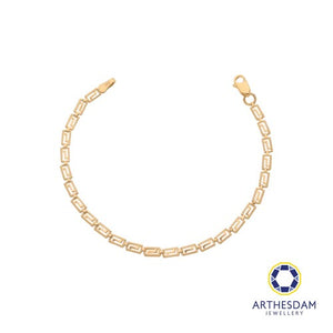 Arthesdam Jewellery 18K Yellow Gold Fancy Block Chain Bracelet