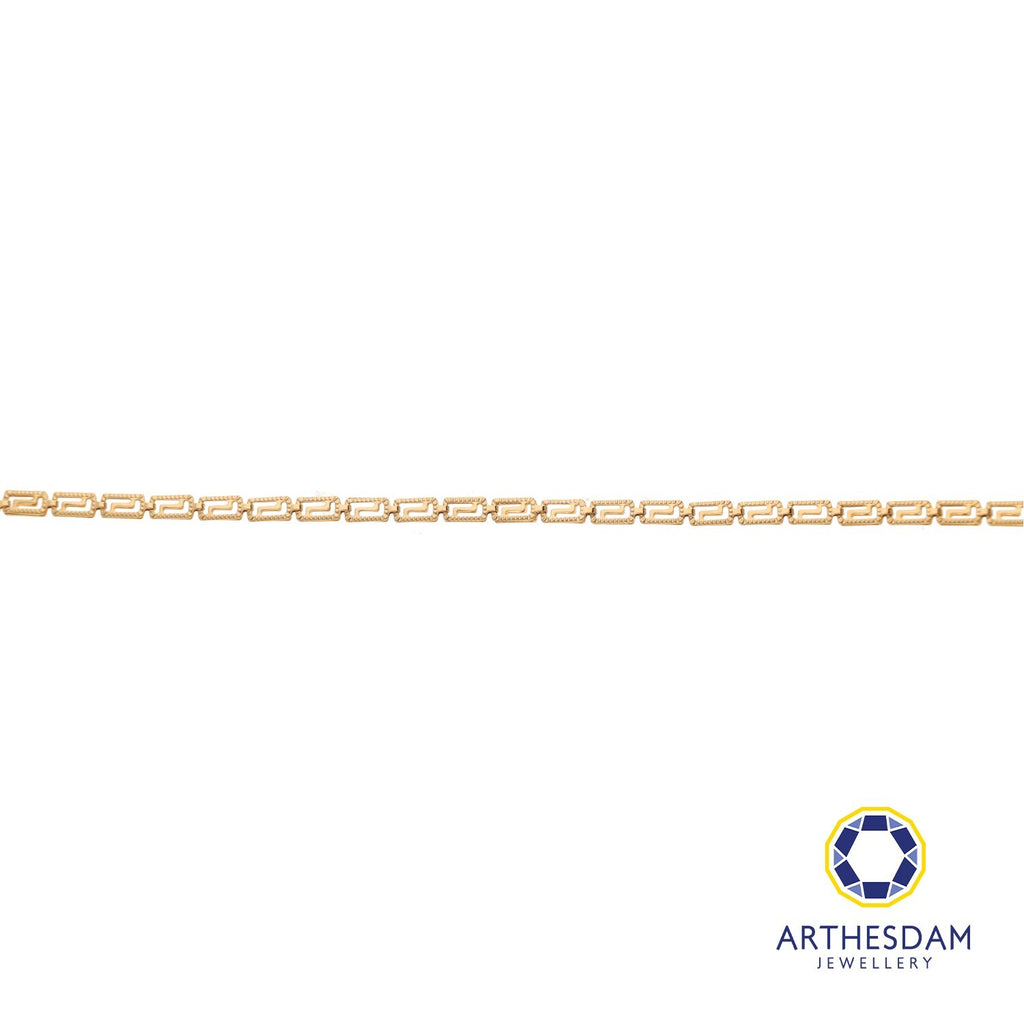 Arthesdam Jewellery 18K Yellow Gold Fancy Block Chain Bracelet