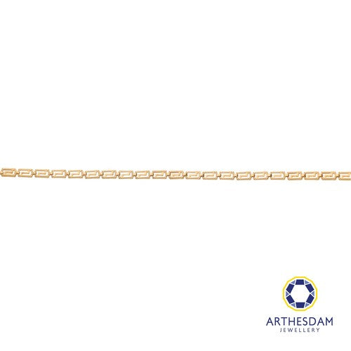 Arthesdam Jewellery 18K Yellow Gold Fancy Block Chain Bracelet