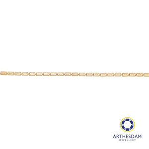 Arthesdam Jewellery 18K Yellow Gold Fancy Block Chain Bracelet