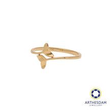 Load image into Gallery viewer, Arthesdam Jewellery 18K Yellow Gold Double Whale Tail Ring
