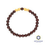 Arthesdam Jewellery 999 Gold Double Pixiu Dark Red Garnet Beaded Bracelet