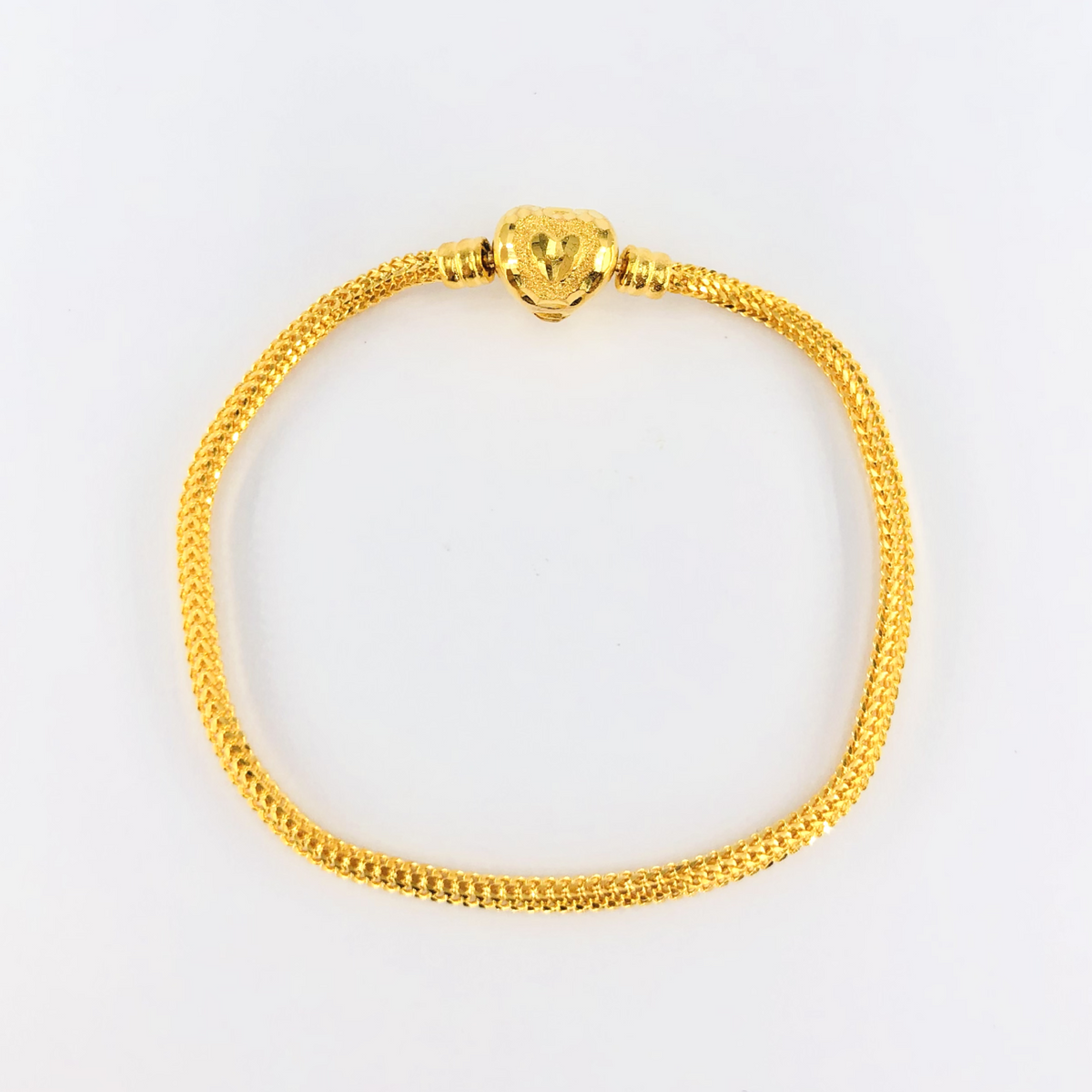 Arthesdam Jewellery 916 Gold Heart Lock Charm Bracelet