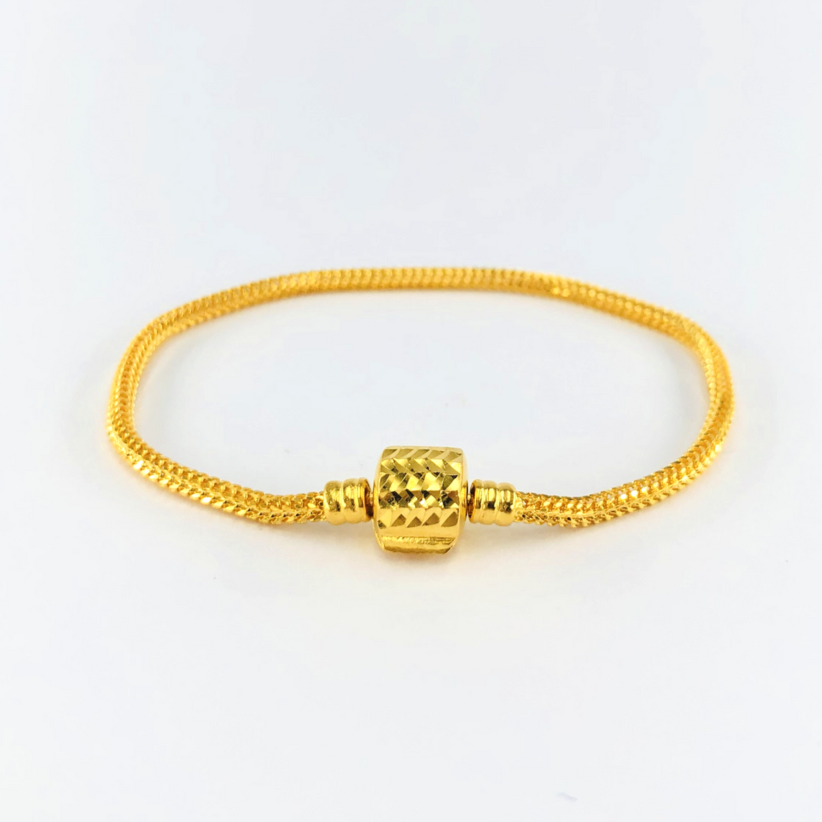 Arthesdam Jewellery 916 Gold Faceted Lock Charm Bracelet