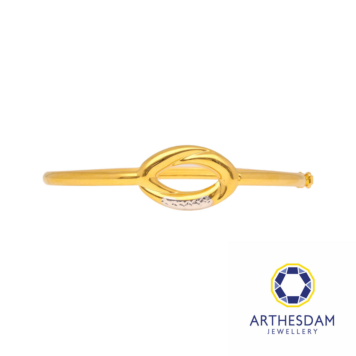 Arthesdam Jewellery 916 Gold Two-Toned Oval Bangle