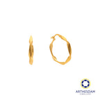 Arthesdam Jewellery 916 Gold Wavy Bali Earrings