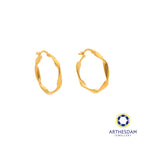 Arthesdam Jewellery 916 Gold Wavy Bali Earrings