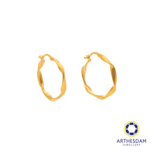 Load image into Gallery viewer, Arthesdam Jewellery 916 Gold Wavy Bali Earrings
