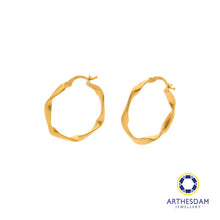 Load image into Gallery viewer, Arthesdam Jewellery 916 Gold Wavy Bali Earrings
