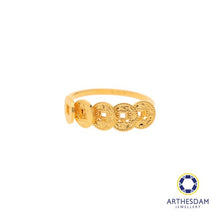 Load image into Gallery viewer, Arthesdam Jewellery 916 Gold Sparkling 5 Lucky Coin Ring
