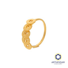 Load image into Gallery viewer, Arthesdam Jewellery 916 Gold Sparkling 5 Lucky Coin Ring
