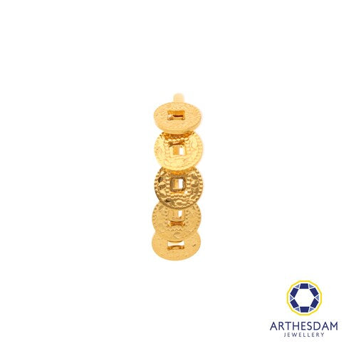 Arthesdam Jewellery 916 Gold Sparkling 5 Lucky Coin Ring