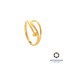 Load image into Gallery viewer, Arthesdam Jewellery 916 Gold Curvy Heart Arrow Ring
