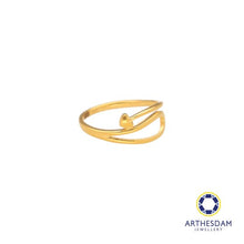 Load image into Gallery viewer, Arthesdam Jewellery 916 Gold Curvy Heart Arrow Ring
