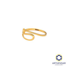 Load image into Gallery viewer, Arthesdam Jewellery 916 Gold Curvy Heart Arrow Ring
