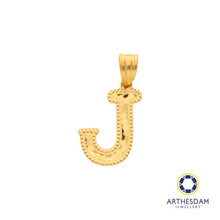 Load image into Gallery viewer, Arthesdam Jewellery 916 Gold Glittery Alphabet Pendant
