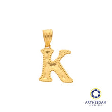 Load image into Gallery viewer, Arthesdam Jewellery 916 Gold Glittery Alphabet Pendant
