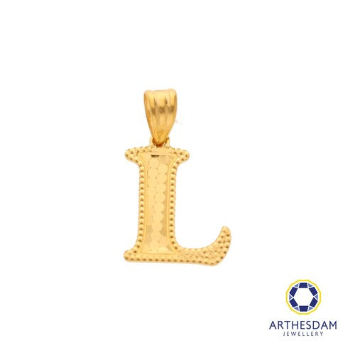 Arthesdam Jewellery 916 Gold Glittery Alphabet Pendant
