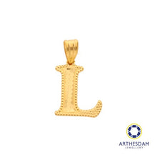Load image into Gallery viewer, Arthesdam Jewellery 916 Gold Glittery Alphabet Pendant

