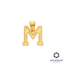 Load image into Gallery viewer, Arthesdam Jewellery 916 Gold Glittery Alphabet Pendant
