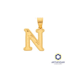 Load image into Gallery viewer, Arthesdam Jewellery 916 Gold Glittery Alphabet Pendant
