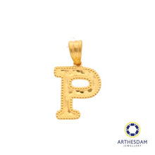 Load image into Gallery viewer, Arthesdam Jewellery 916 Gold Glittery Alphabet Pendant
