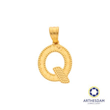 Load image into Gallery viewer, Arthesdam Jewellery 916 Gold Glittery Alphabet Pendant
