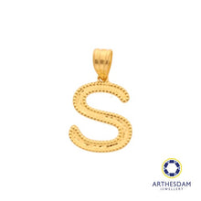 Load image into Gallery viewer, Arthesdam Jewellery 916 Gold Glittery Alphabet Pendant
