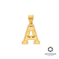 Arthesdam Jewellery 916 Gold Glittery Alphabet Pendant