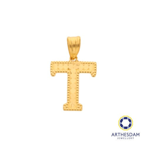 Arthesdam Jewellery 916 Gold Glittery Alphabet Pendant