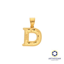 Load image into Gallery viewer, Arthesdam Jewellery 916 Gold Glittery Alphabet Pendant
