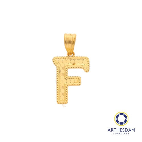 Arthesdam Jewellery 916 Gold Glittery Alphabet Pendant
