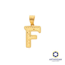 Load image into Gallery viewer, Arthesdam Jewellery 916 Gold Glittery Alphabet Pendant

