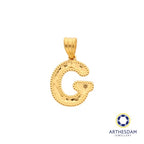 Arthesdam Jewellery 916 Gold Glittery Alphabet Pendant