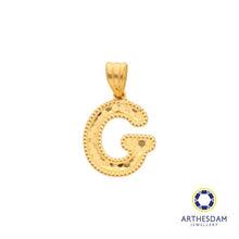 Load image into Gallery viewer, Arthesdam Jewellery 916 Gold Glittery Alphabet Pendant
