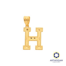 Load image into Gallery viewer, Arthesdam Jewellery 916 Gold Glittery Alphabet Pendant
