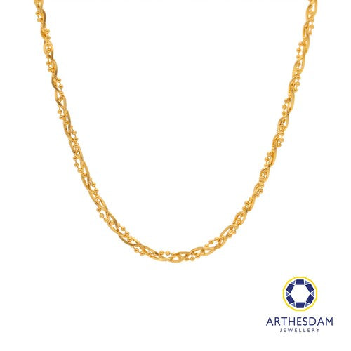 Arthesdam Jewellery 916 Gold Snake Chain with Small Ball Braided Chain