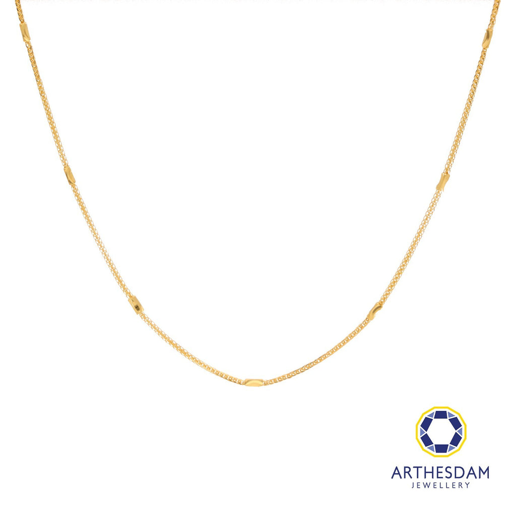 Arthesdam Jewellery 916 Gold Box with Tube Chain