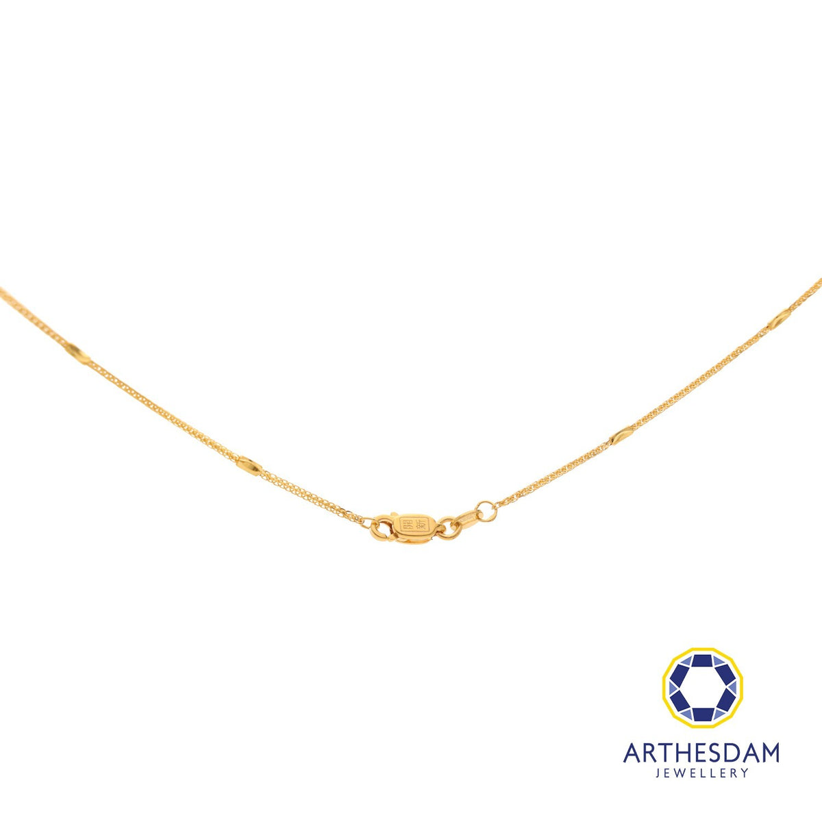 Arthesdam Jewellery 916 Gold Box with Tube Chain