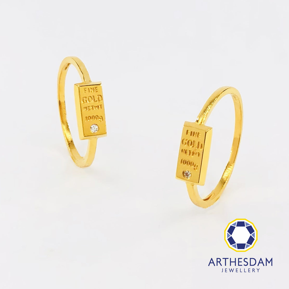 Arthesdam Jewellery 916 Gold Mini Gold Bar Ring