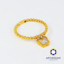 Load image into Gallery viewer, Arthesdam Jewellery 916 Gold Dangling Mother-of-pearl Butterfly Ring
