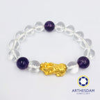 Arthesdam Jewellery 999 Gold Prosperity Pixiu Clear Quartz Bracelet