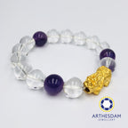 Arthesdam Jewellery 999 Gold Prosperity Pixiu Clear Quartz Bracelet