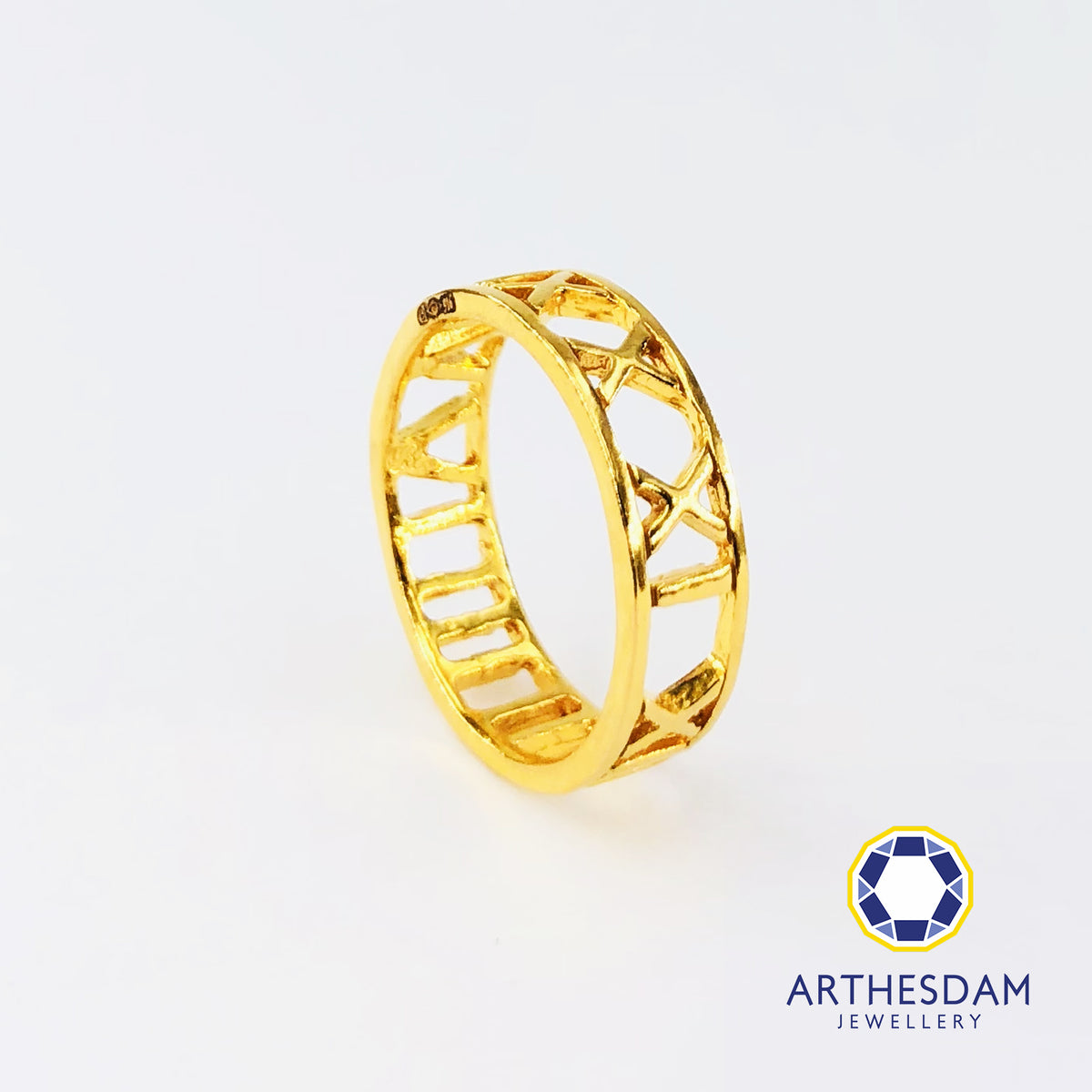 Arthesdam Jewellery 916 Gold Classic Roman Ring