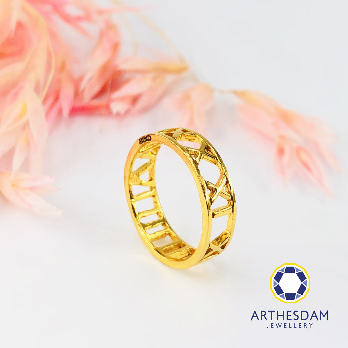 Arthesdam Jewellery 916 Gold Classic Roman Ring