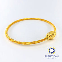 Load image into Gallery viewer, Arthesdam Jewellery 916 Gold Heart Lock Charm Bangle
