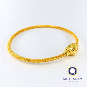 Arthesdam Jewellery 916 Gold Heart Lock Charm Bangle